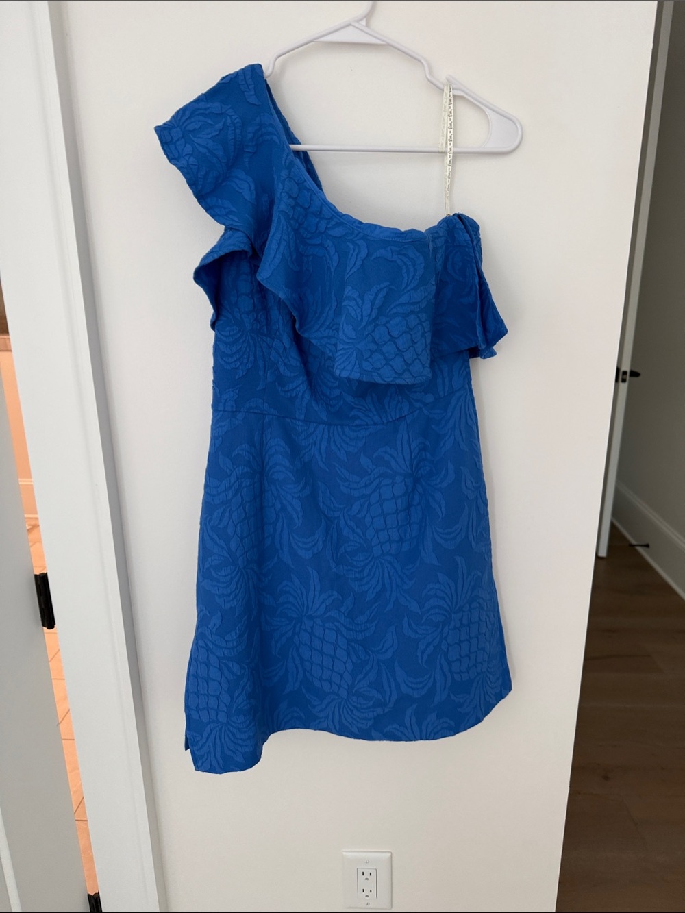 Lilly Pulitzer One-Shoulder Ruffle Dress in Cobalt Blue